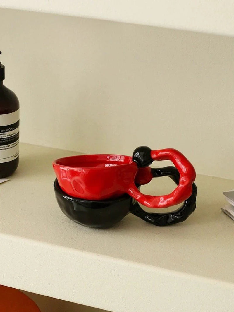 Handmade Irregular Retro Ceramic Bubble Coffee Mug, Espresso Cup