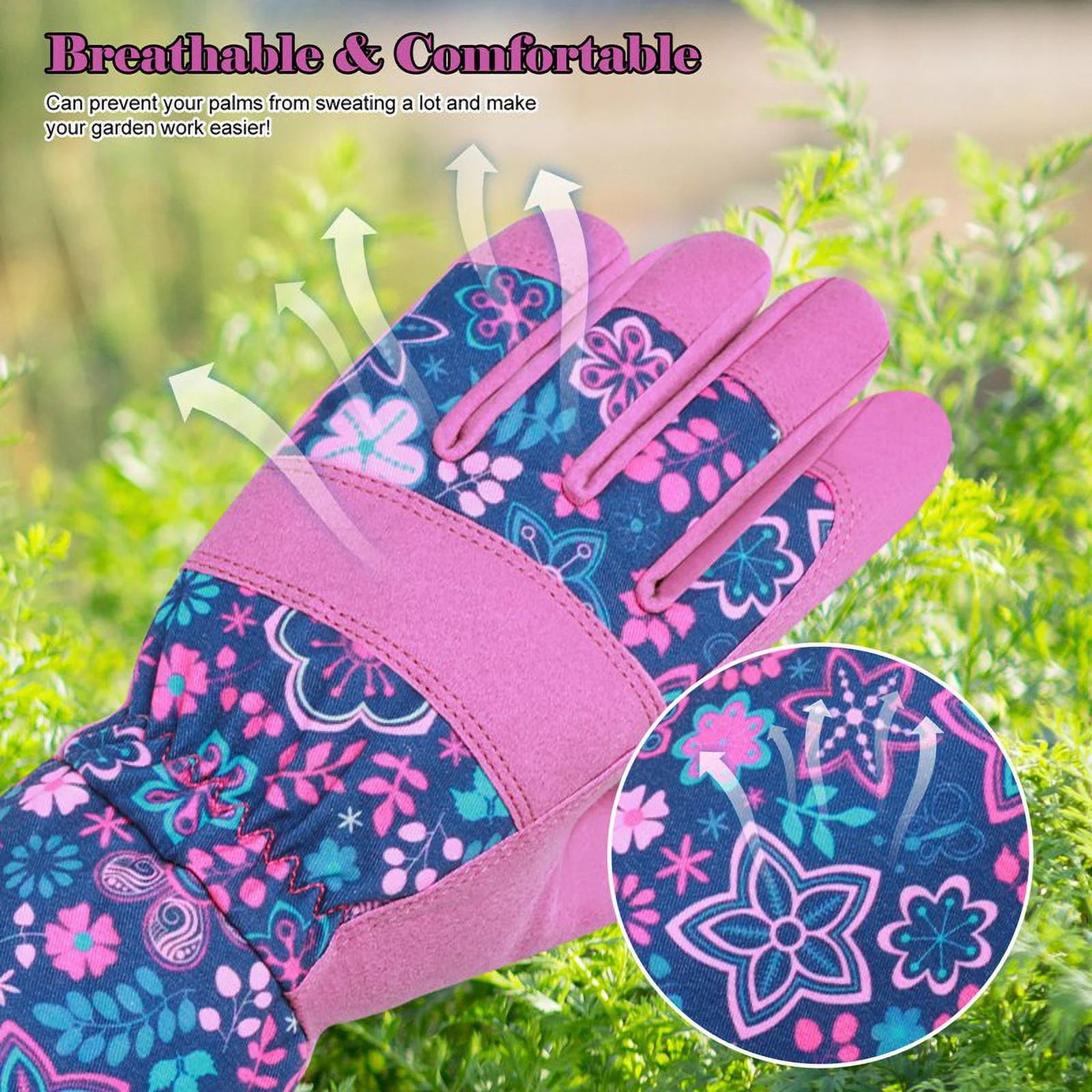 Women's Long Gardening Gloves, 37CM Thorn-Proof and Puncture-Resistant Gauntlets for Cactus Pruning, Durable Garden Work Gloves, Ideal Gift for Garden Enthusiasts (Purple)