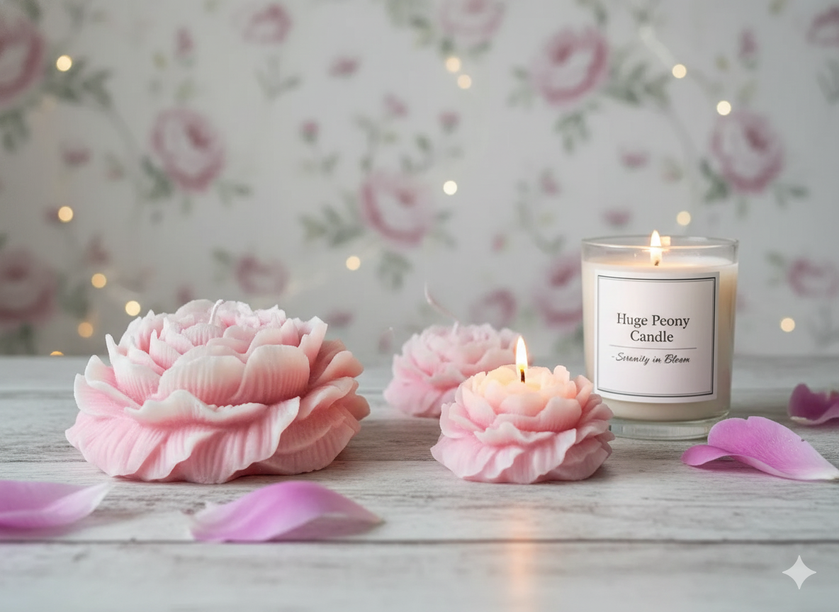 Huge Peony Candle | Sculptural Soy Wax