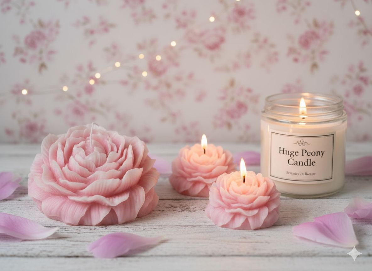 Huge Peony Candle | Sculptural Soy Wax