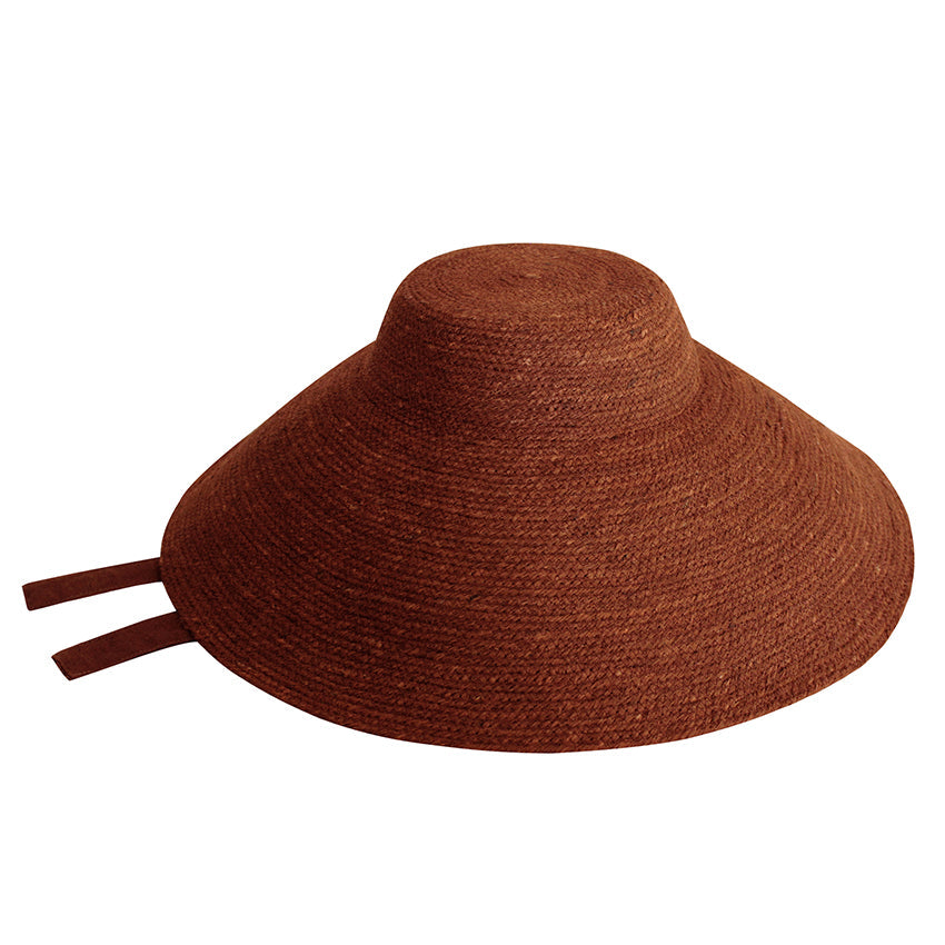 The Reign Jute Hat In Burnt Sienna