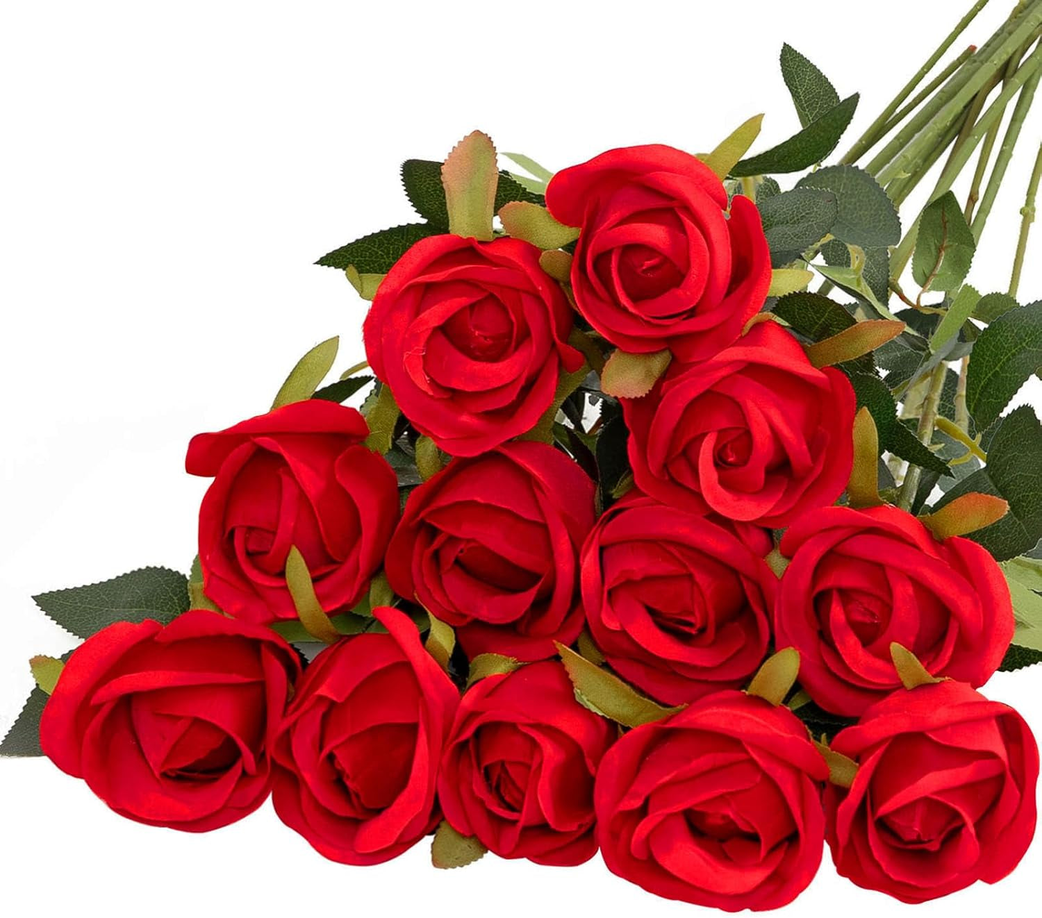 Veryhome 10 Pcs Artificial Gold Flowers Silk Roses Real Touch Bridal Wedding Bouquet Gold Rose for Christmas Home Garden Party Floral Decor