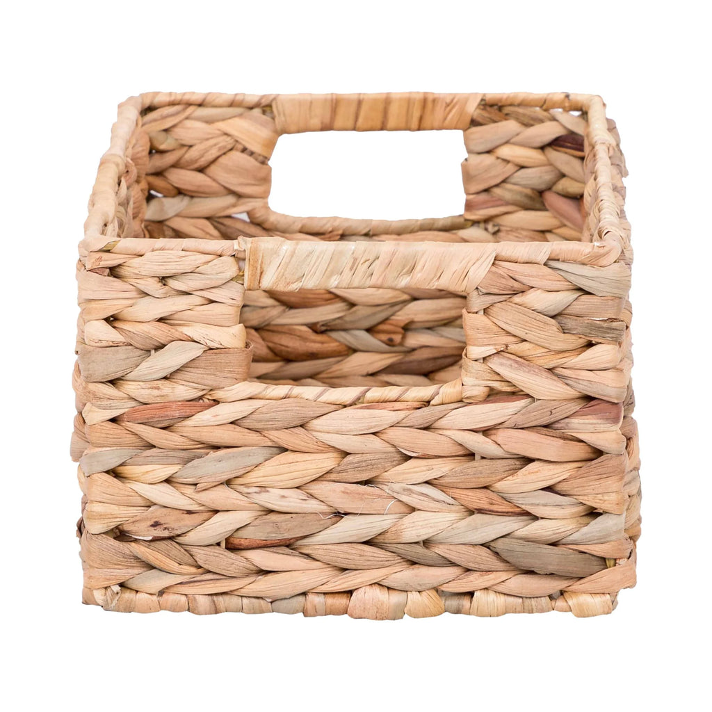 3-Piece Woven Natural Water Hyacinth Storage Basket Set Large 16.14” X 6.69” X 5.9” H, (2) Small 5.91” X 5.91”X 4.72”H