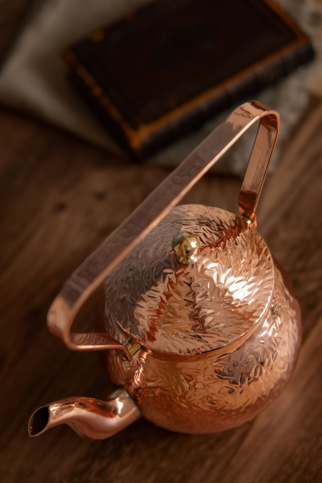 CMK Vintage Inspired Copper Hand Hammered Teapot