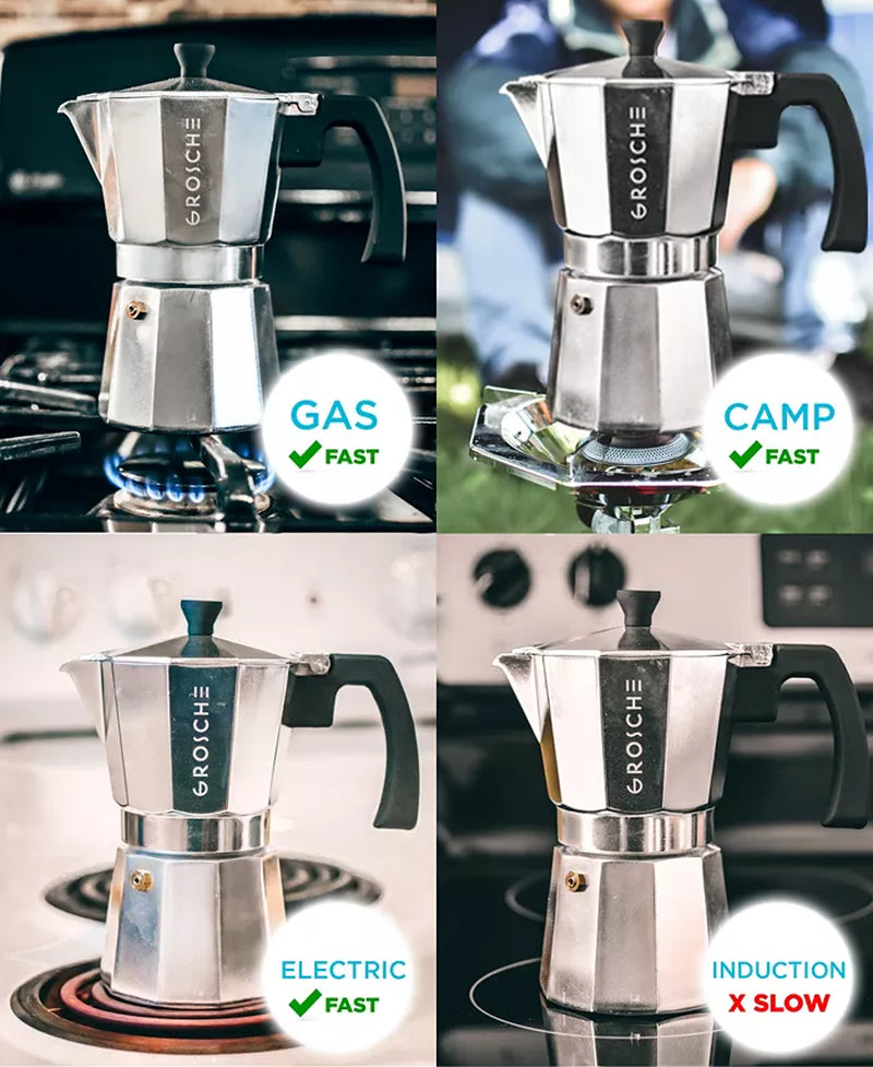 Milano Stovetop Espresso Maker Moka Pot 9 Espresso Cup Size 15.2 Oz