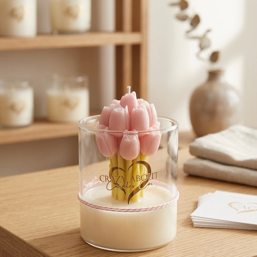 Pink Tulip Floral Sensation Candle