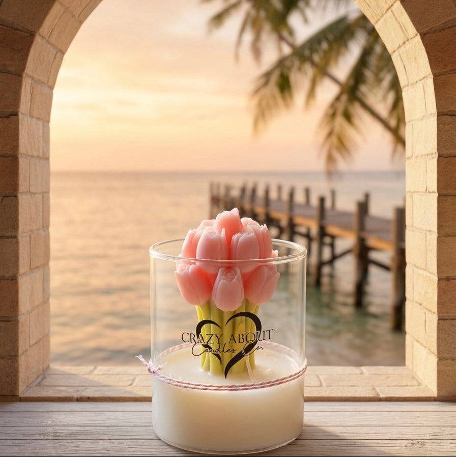 Pink Tulip Floral Sensation Candle